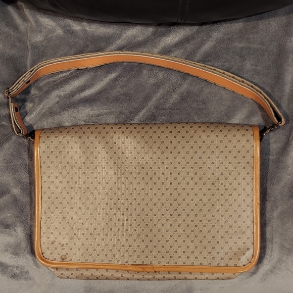 EUC LAPTOP NOTEBOOK MESSENGER BAG GRAY & TAN LEATHER CROSSBODY / SHOULDER STRAP - Picture 4 of 7